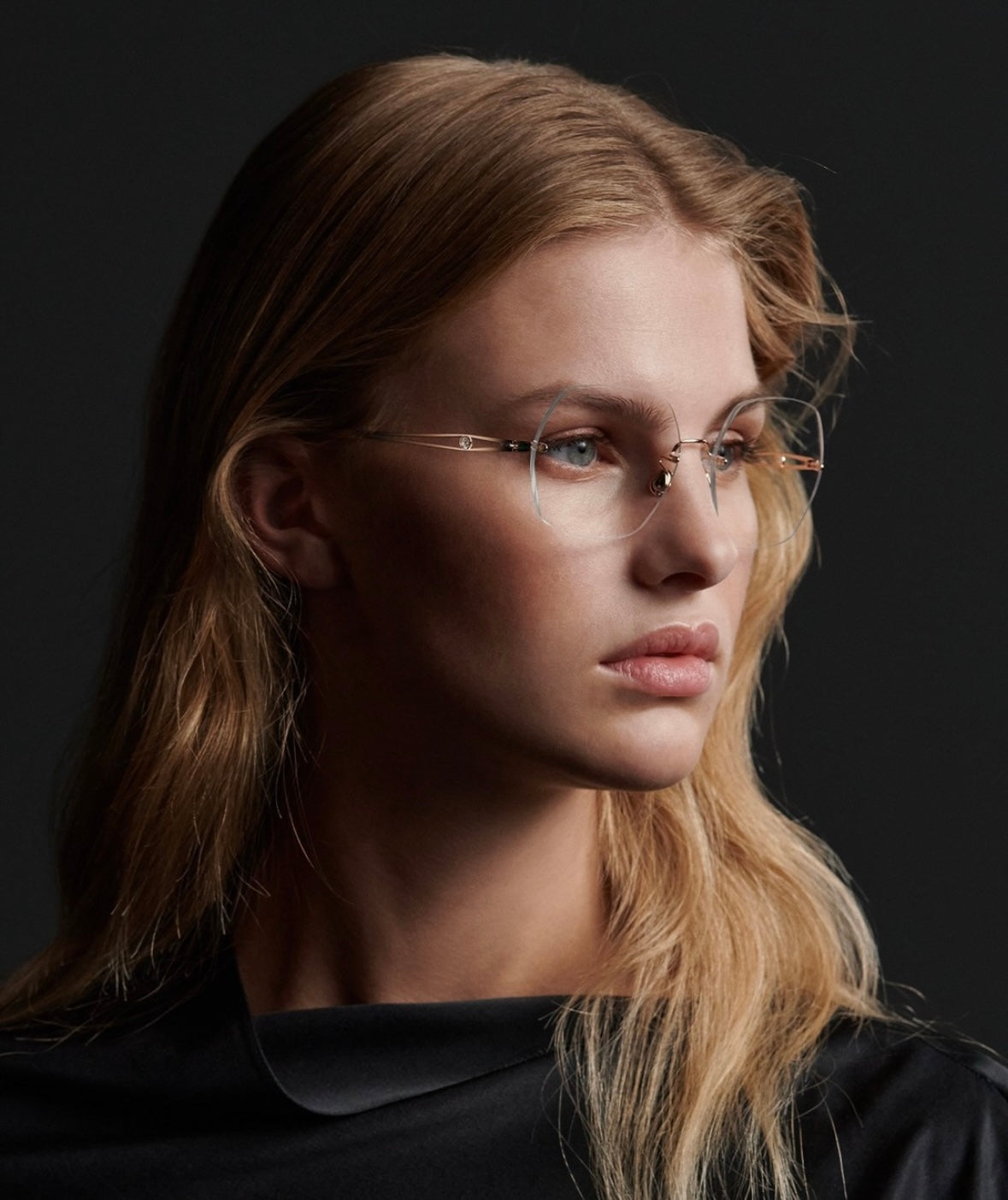 Exclusive Custom Lindberg Precious Eyewear in solid gold with diamonds available at I-topian Optical in Fort Myers