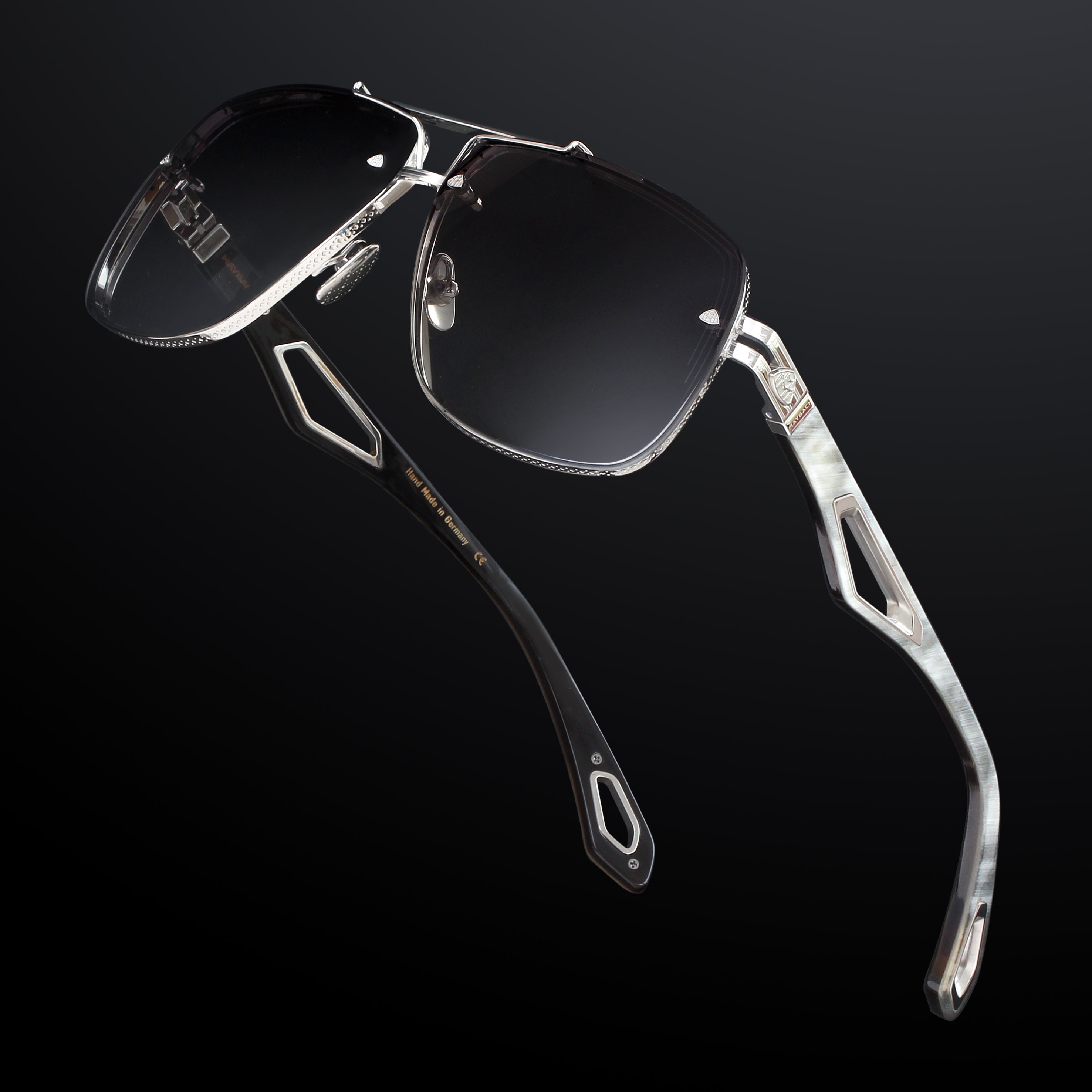 Limited Edition Maybach The King in Platinum with White Buffalo Horn. Available at I-Topian Optical Maybach Dealer Fort Myers and Naples Florida. 