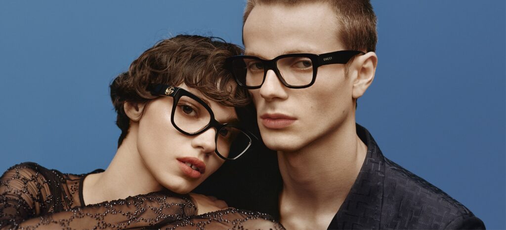 Man & women wearing Gucci eyewear